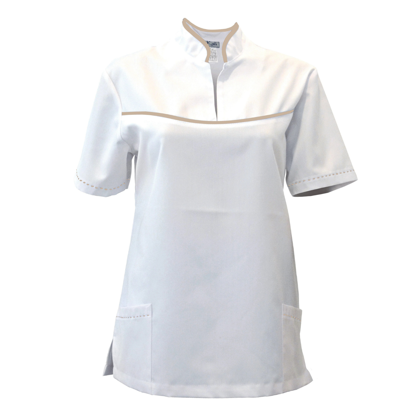 ORDER of women's white tunic with trim - beige, model FS215-3