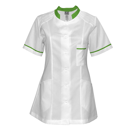 Order a women's white tunic with trimmings - Pistachio