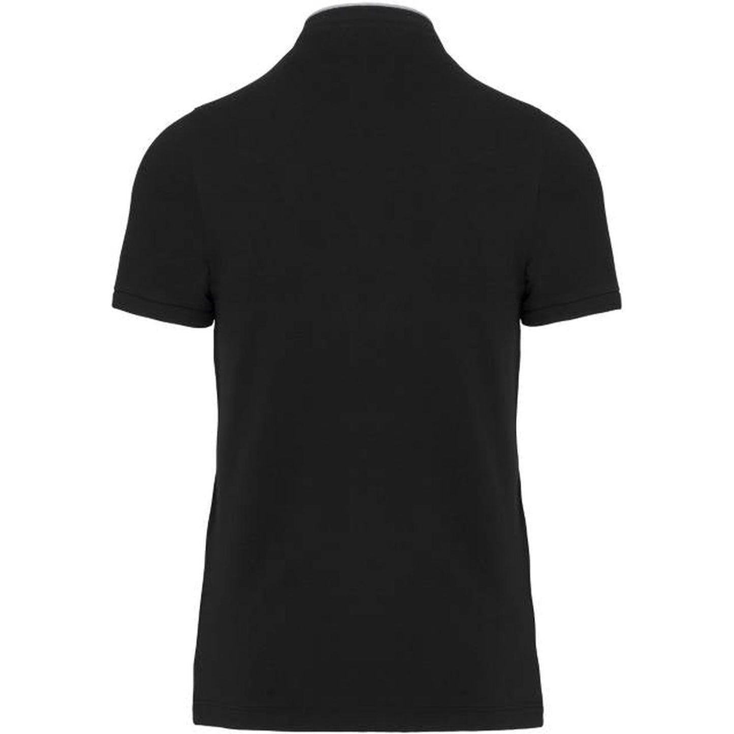 Мъжка поло блуза с попска яка - цвят черно - сив