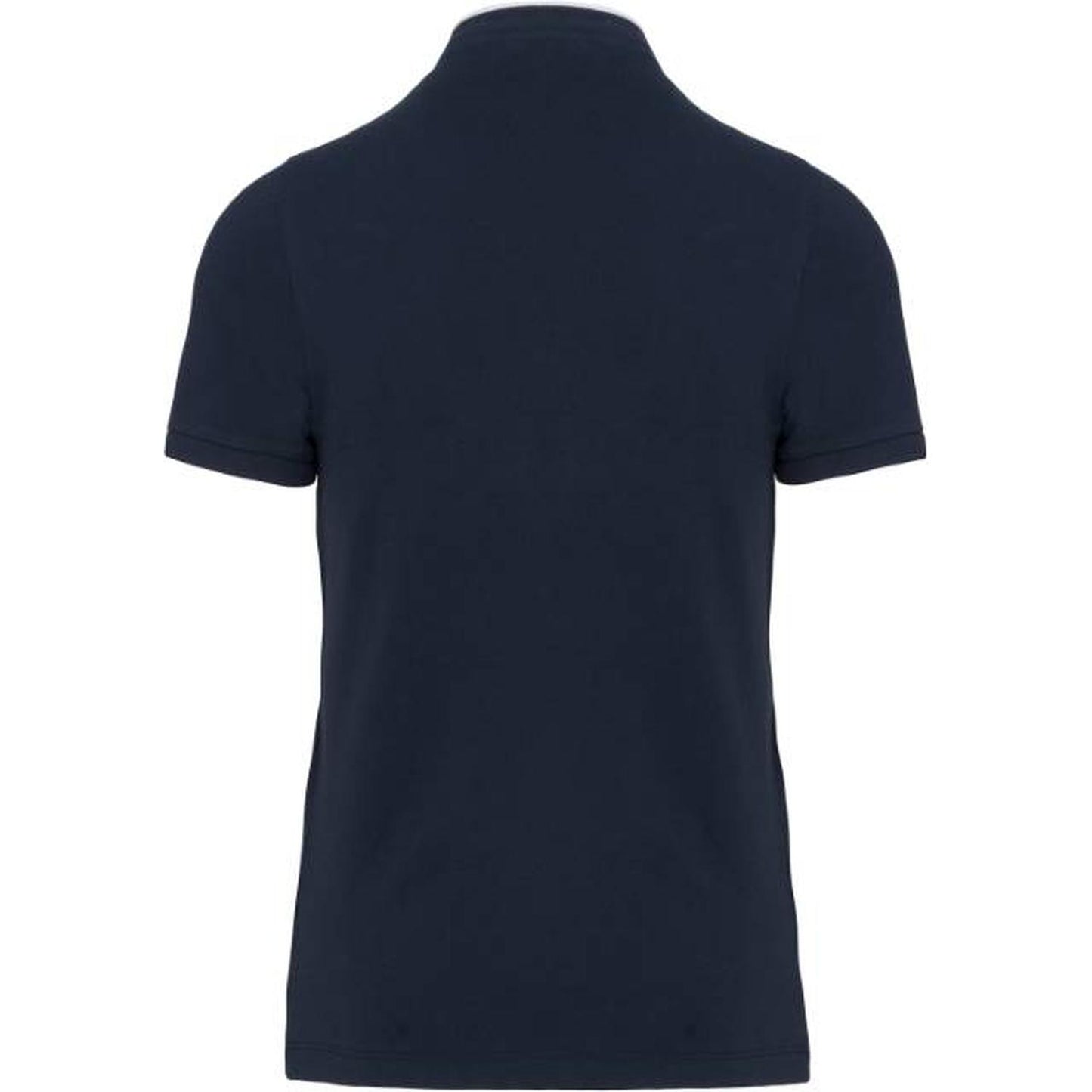 Men's polo shirt with stand-up collar - color navy blue-white