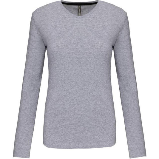 Women's long sleeve blouse - gray melange color