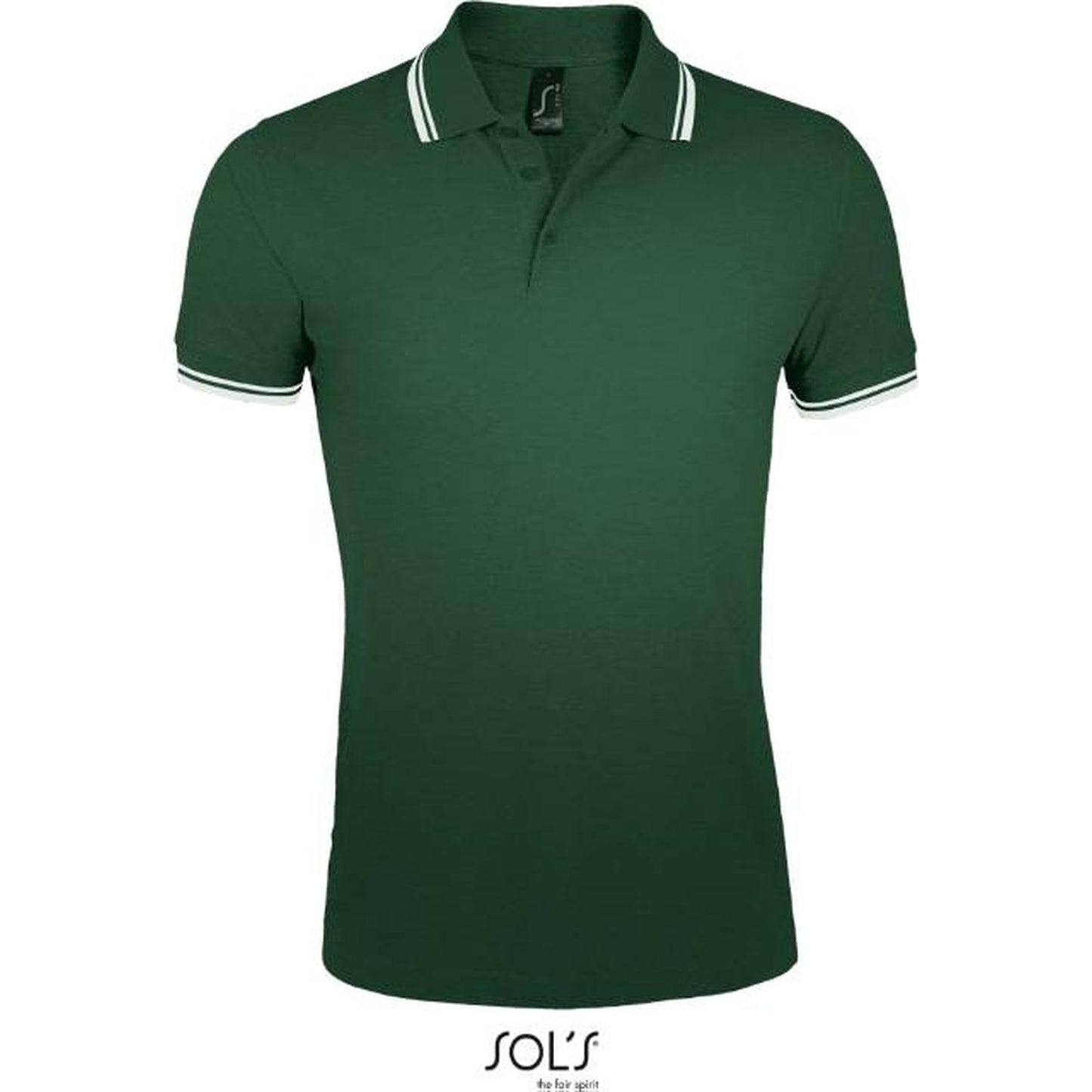 Men's polo shirt - forest green-white, Sol's