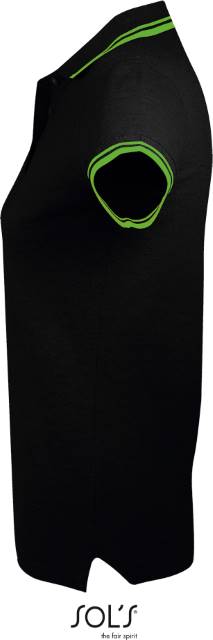 Women's polo shirt - black-lime color, Sol's