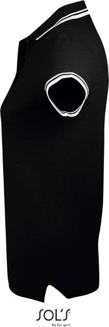 Women's polo shirt - black-white, Sol's