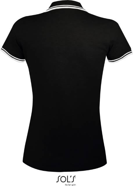 Women's polo shirt - black-white, Sol's