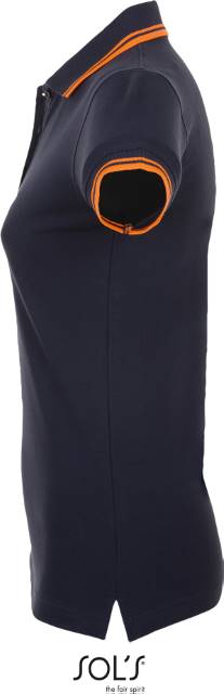 Women's polo shirt - navy blue-orange, Sol's
