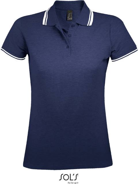 Women's polo shirt - navy blue-white, Sol's