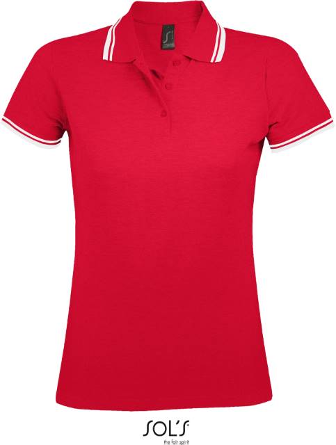 Women's polo shirt - red-white, Sol's