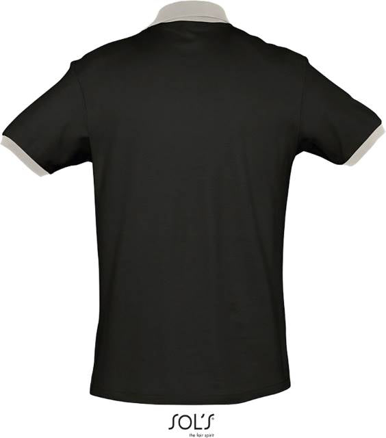 Men's two-tone polo shirt - color black-light gray