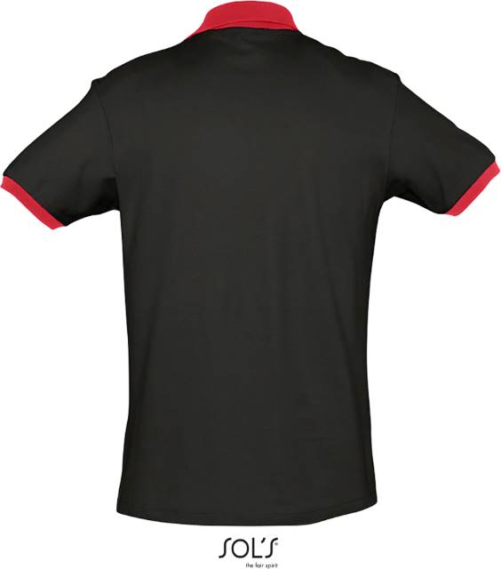 Men's two-tone polo shirt - black-red