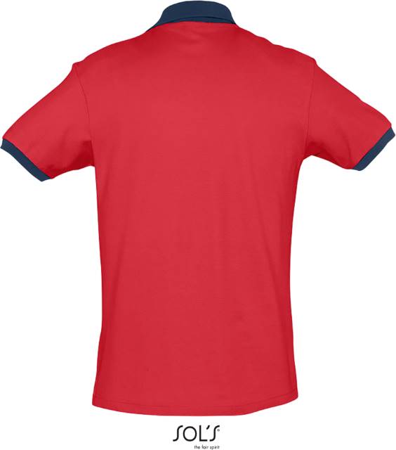 Men's two-tone polo shirt - red-navy blue