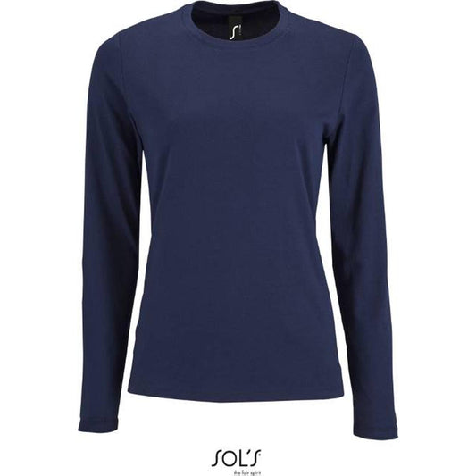 Women's long sleeve blouse - navy blue, Sol's