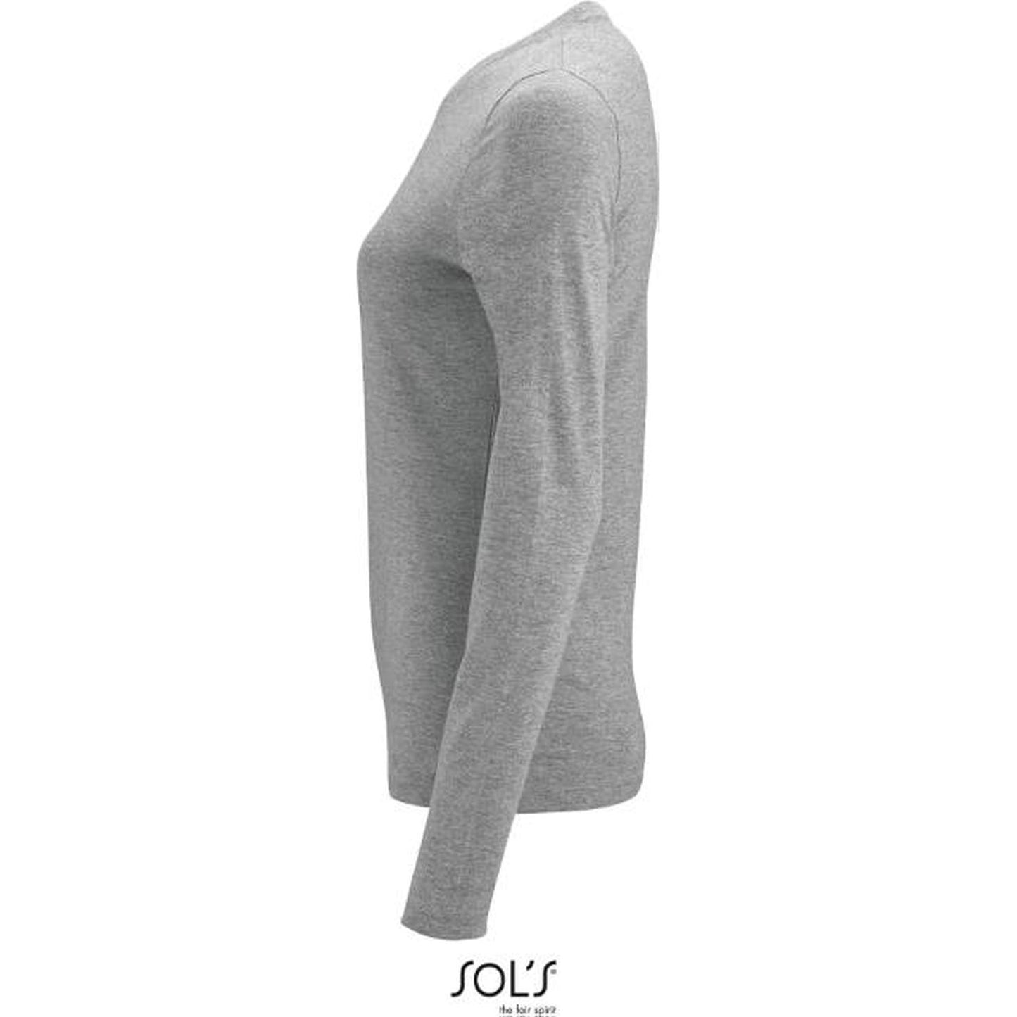 Women's long sleeve blouse - gray melange color, Sol's