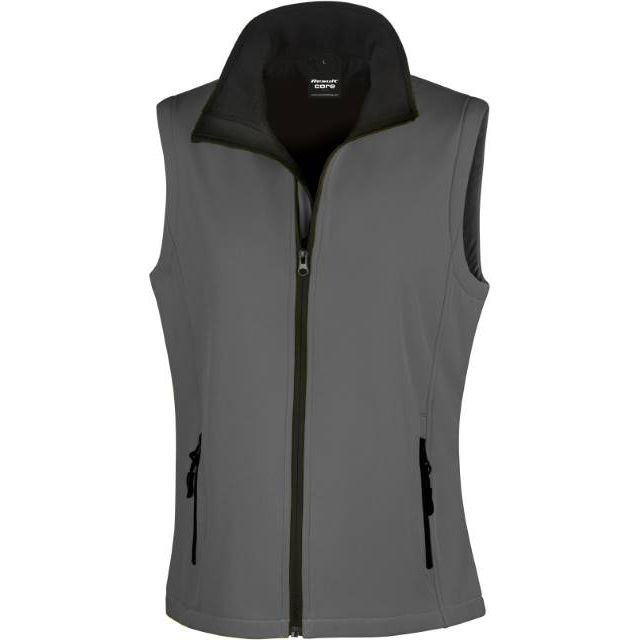 Women's 2-layer softshell vest - color graphite black, model R232F