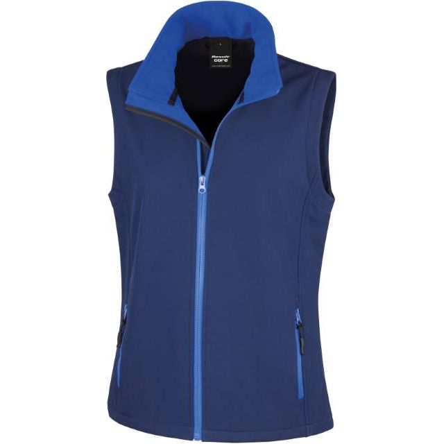 Women's 2-layer softshell vest - color navy-royal blue, model R232F