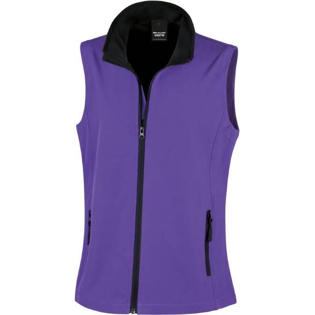 Women's 2-layer softshell vest - color purple-black, model R232F