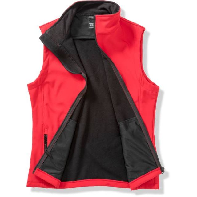 Women's 2-layer softshell vest - color red-black, model R232F