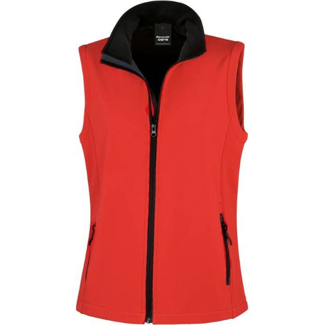 Women's 2-layer softshell vest - color red-black, model R232F