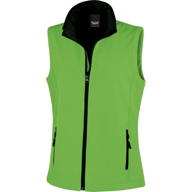 Women's 2-layer softshell vest - color light green-black, model R232F