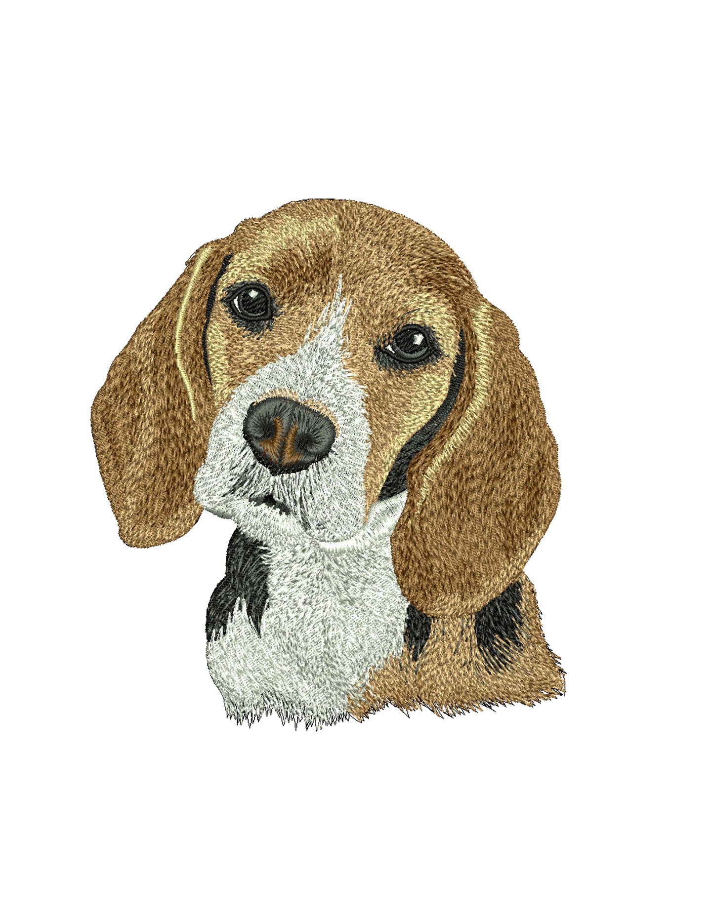 Textile bag with beagle embroidery, natural