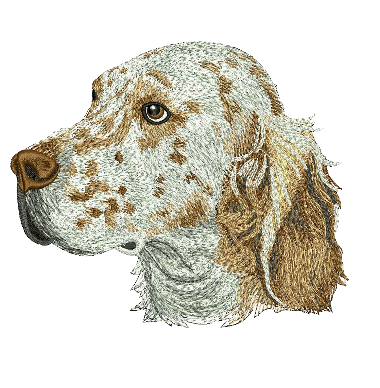 Textile bag with English Setter embroidery, natural