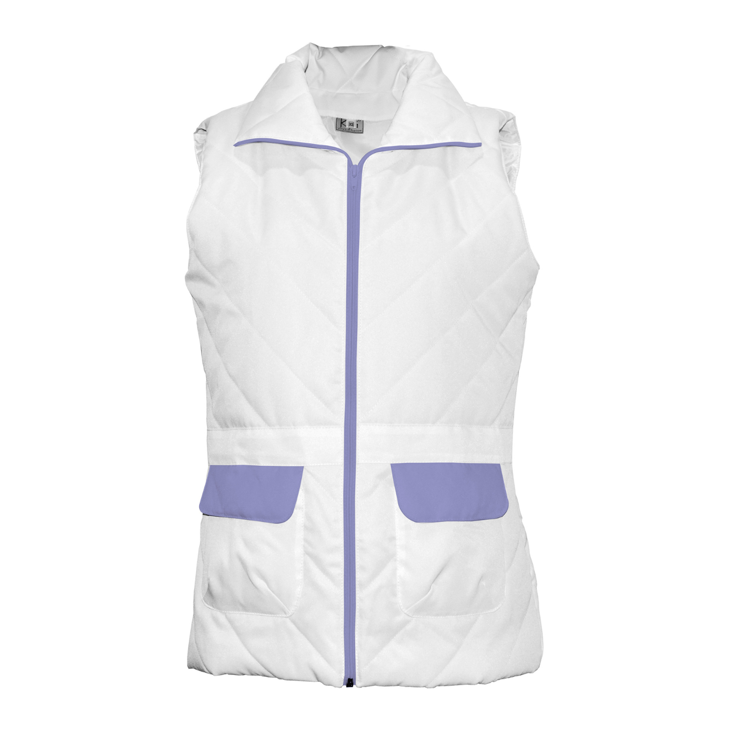 Women's white vest with trim - color purple, model ES230-1