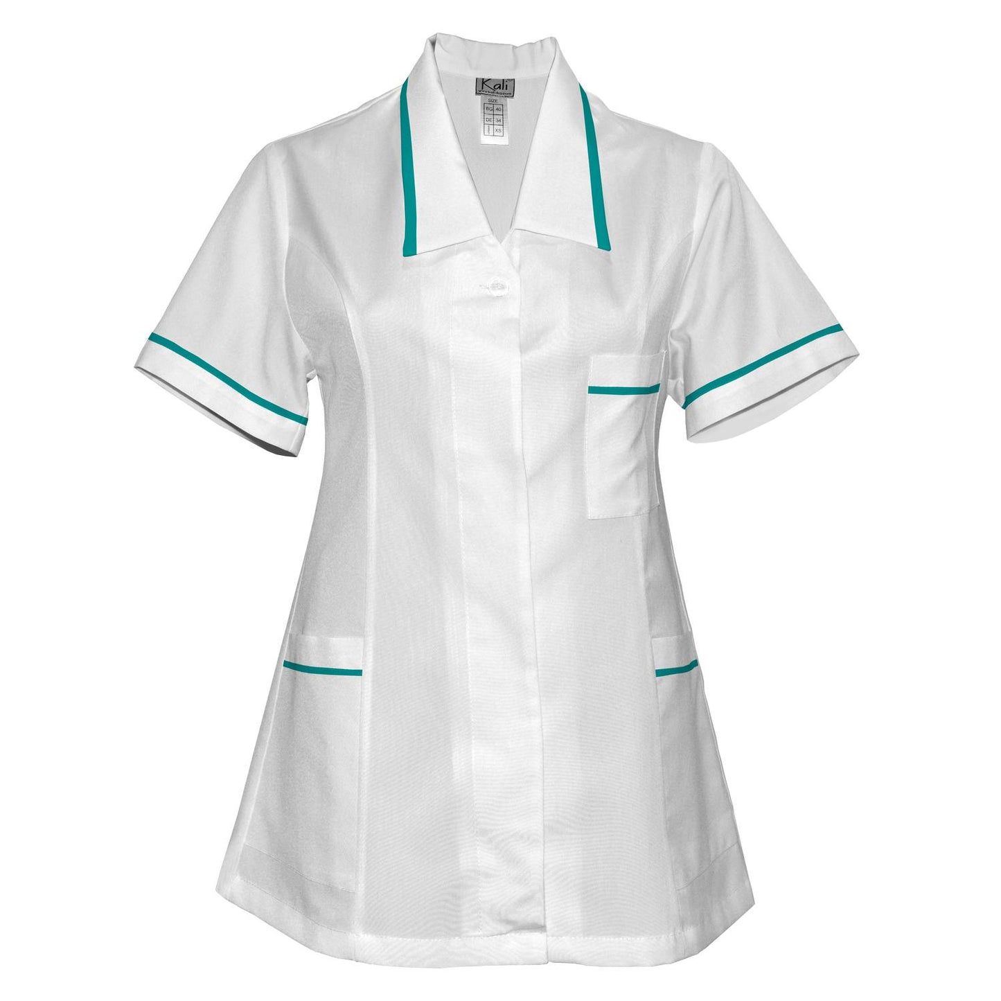 Women's white tunic with trim - color sea green, model F212-2T