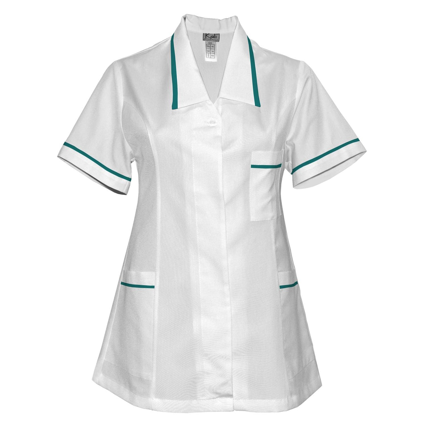 ORDER of women's white tunic with trim - color dark sea green, model F212-2T