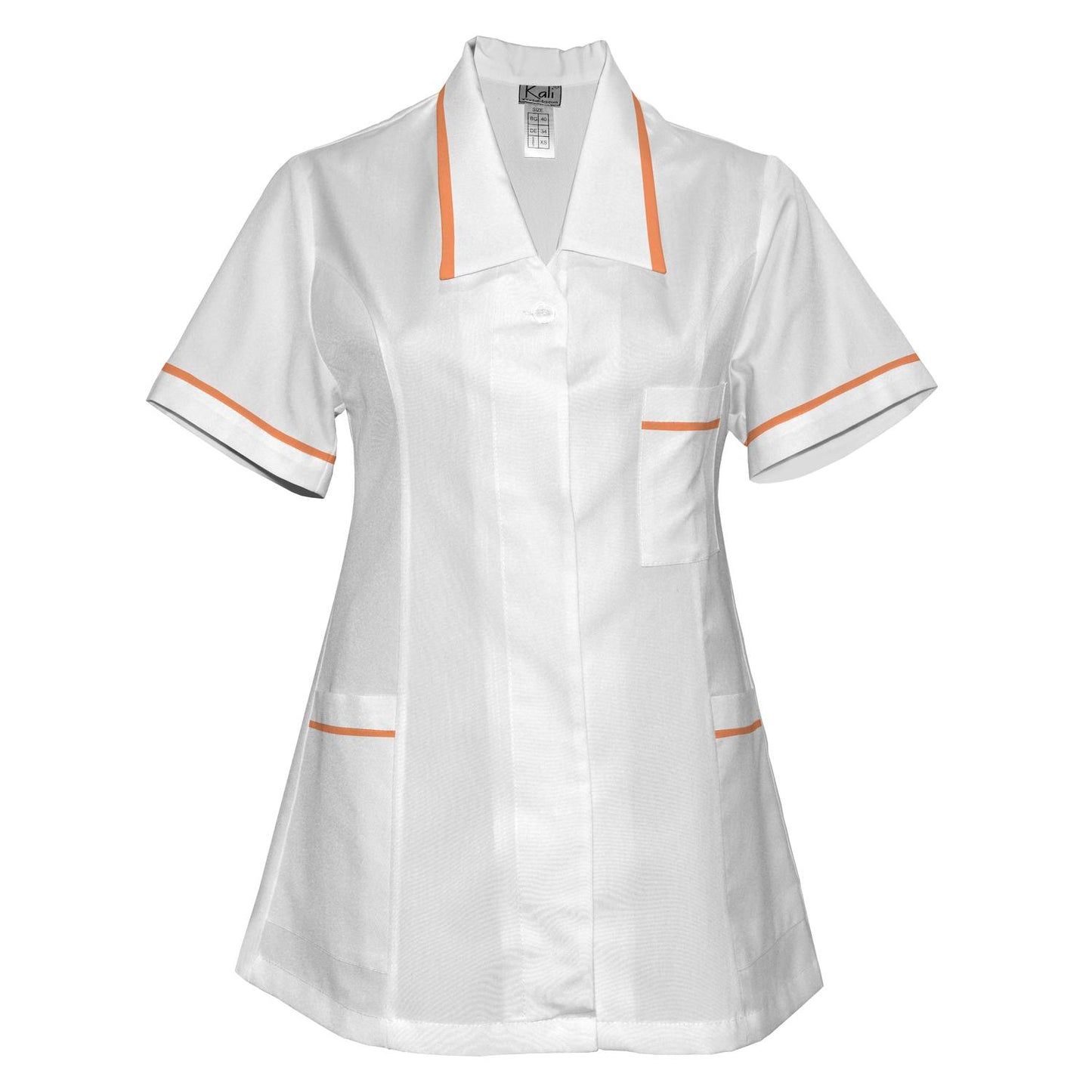 Túnica blanca de mujer con ribete - color plátano, modelo F212-2T