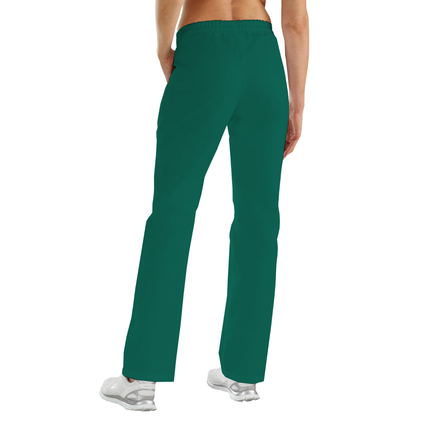 Women's trousers with two side pockets - color dark sea green, model FP406