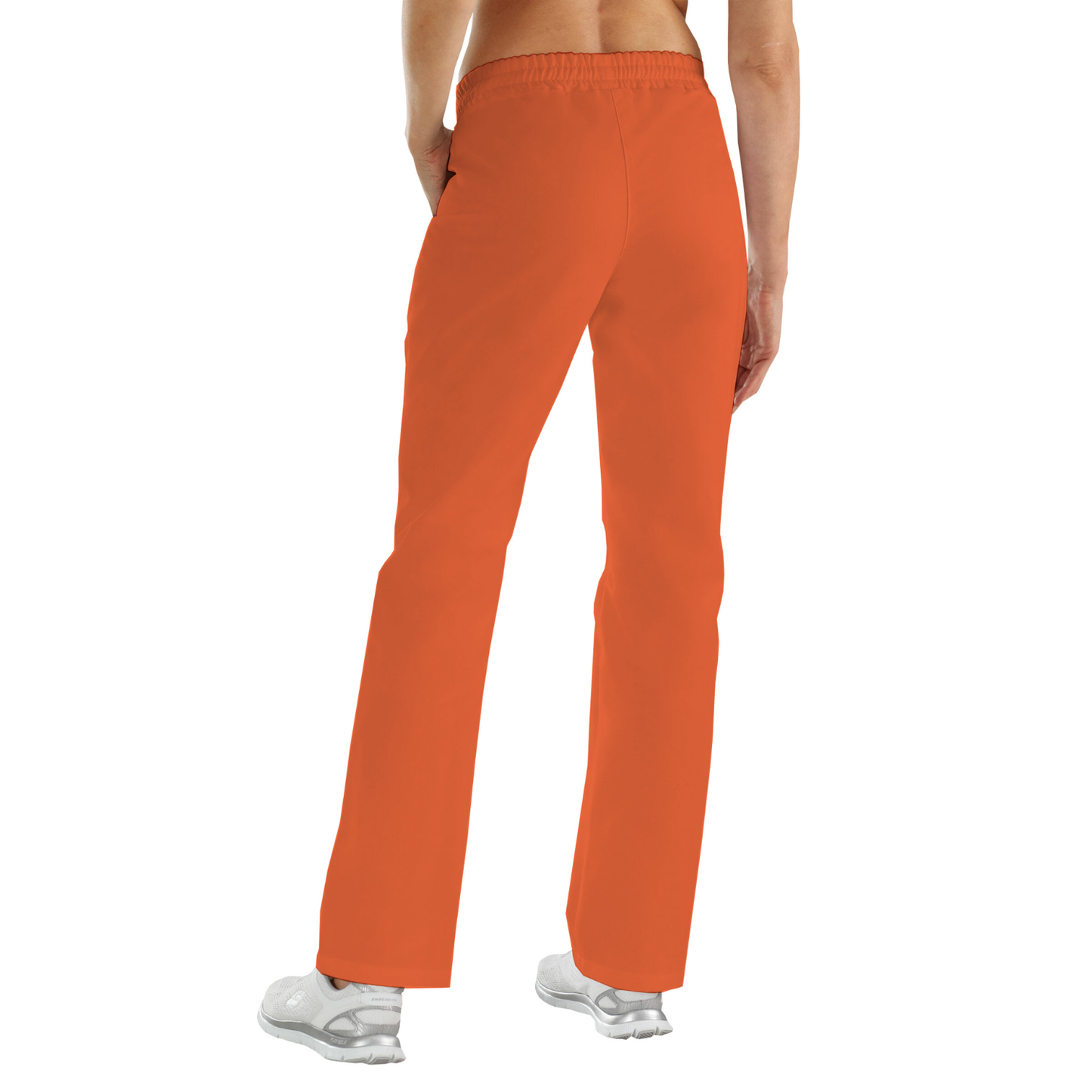 Women's trousers with two side pockets - orange color, model FP406
