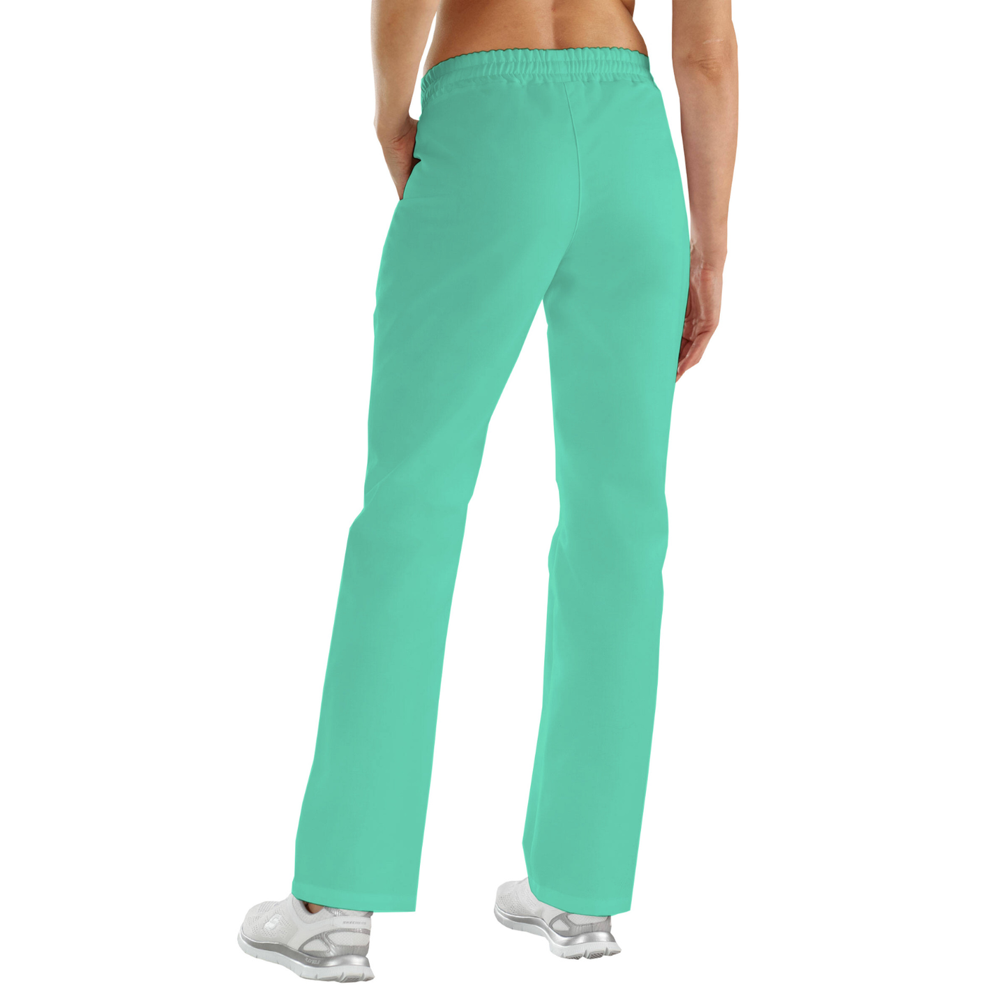 Women's trousers with two side pockets - mint color, model FP406