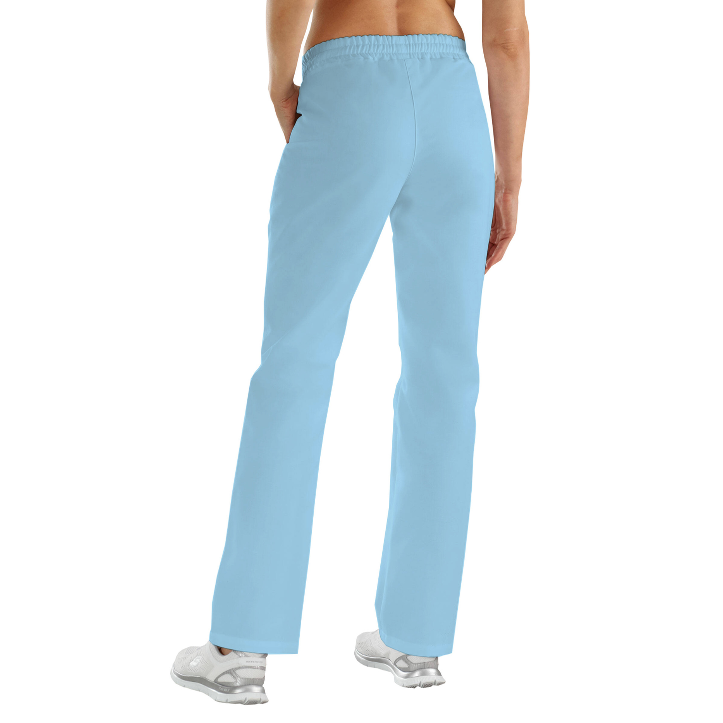 Women's trousers with two side pockets - light blue