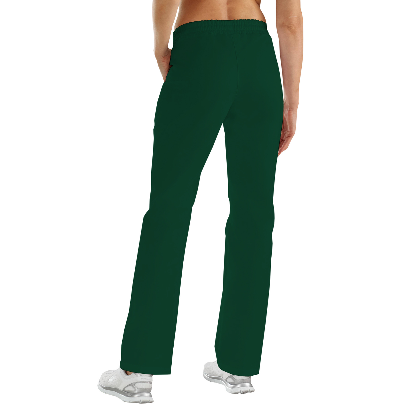 Women's trousers with two side pockets - color dark green, model FP406
