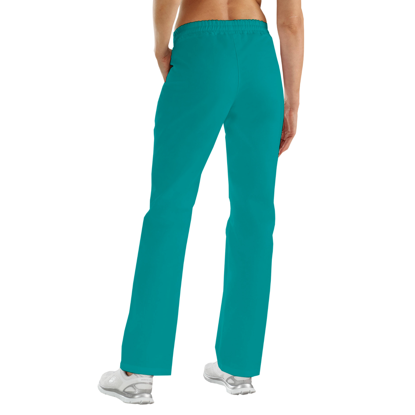 Women's trousers with two side pockets - color sea green, model FP406