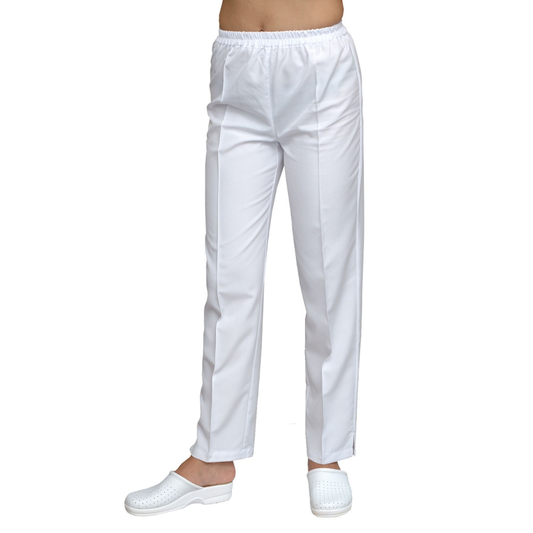 Pantalón recto de mujer - blanco, modelo FP
