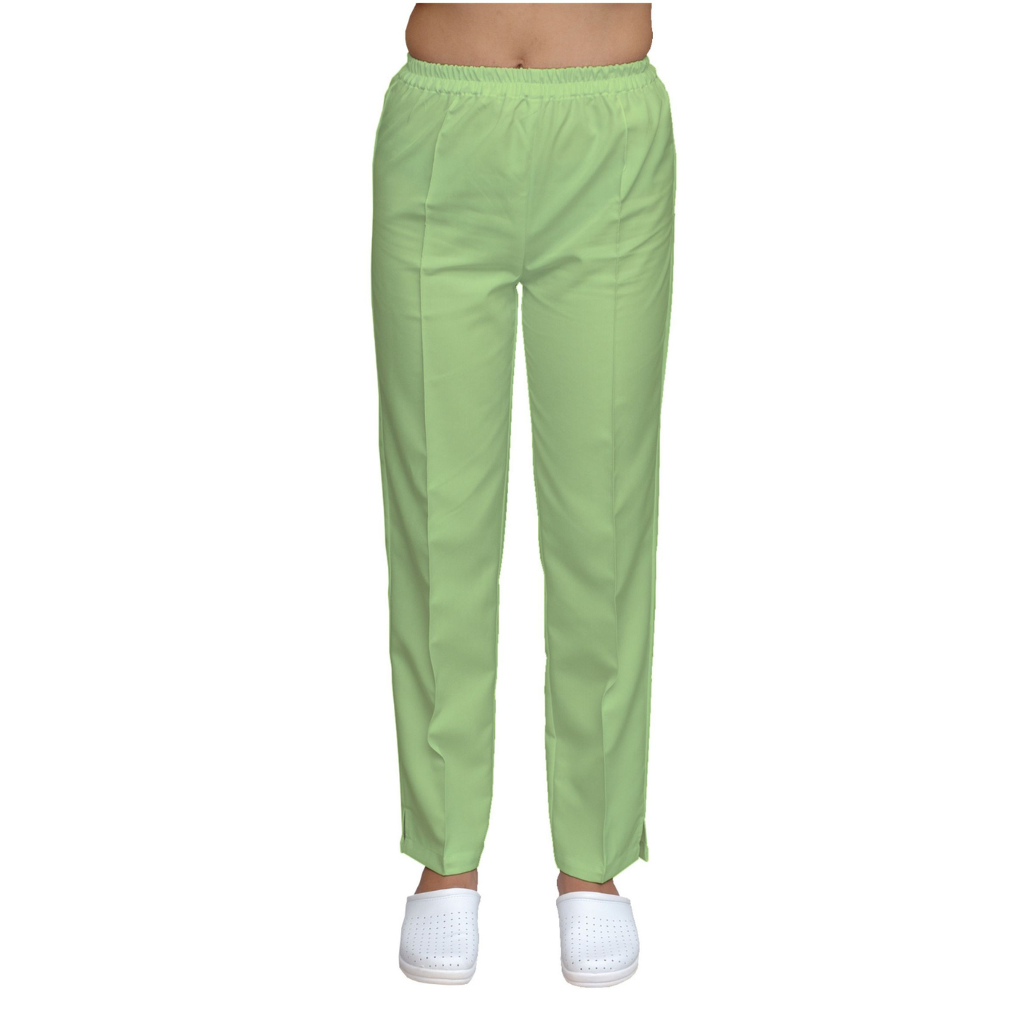 Women's straight trousers - color pale green, model FP