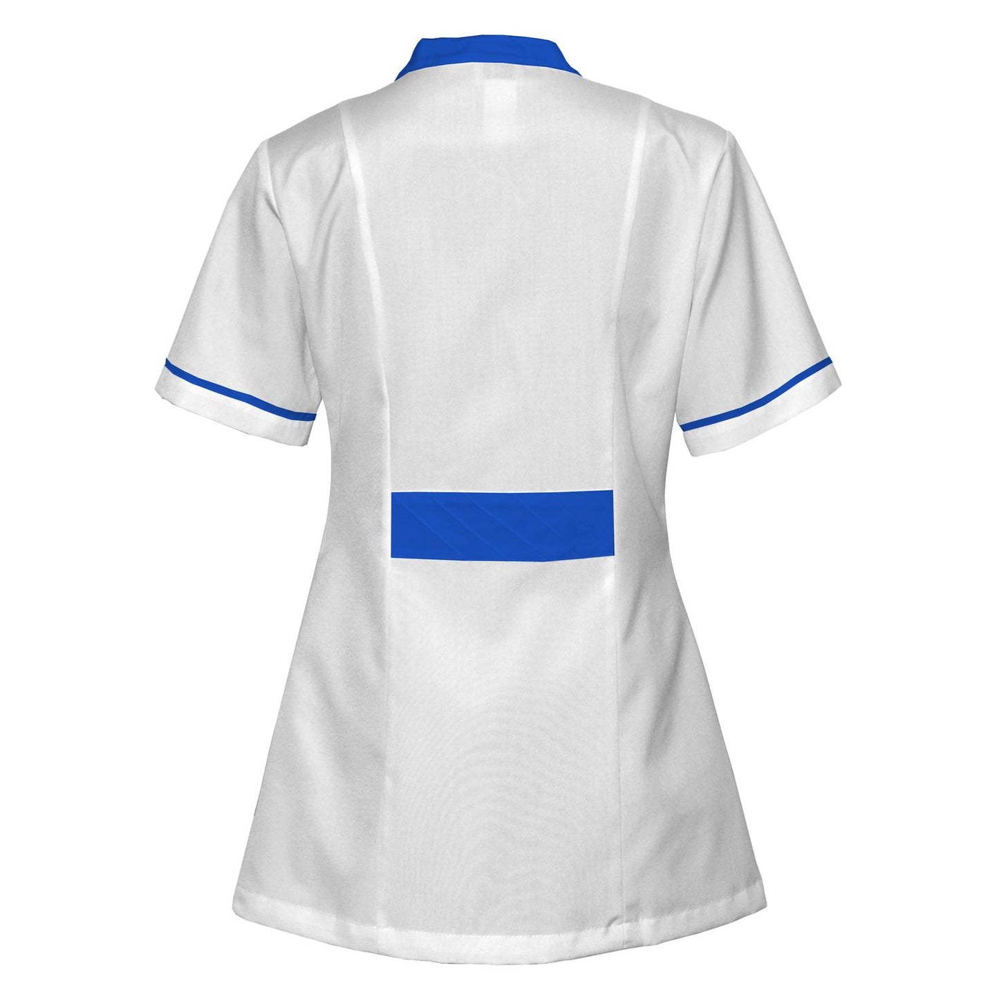 Order a women's white tunic with trim - Royal blue