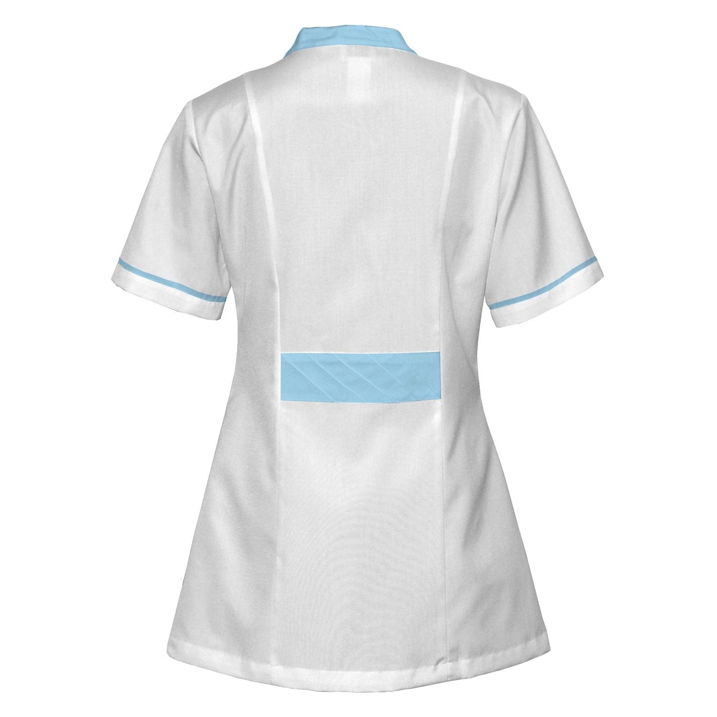 Women's white tunic with trim - light blue