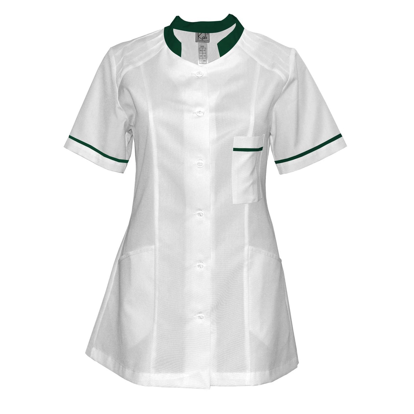 Order a women's white tunic with trim - Oil green