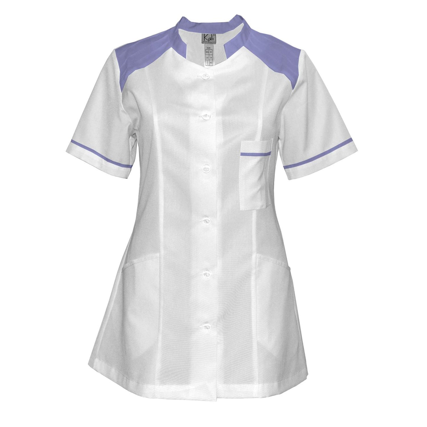 Order a women's white tunic with trim - Purple