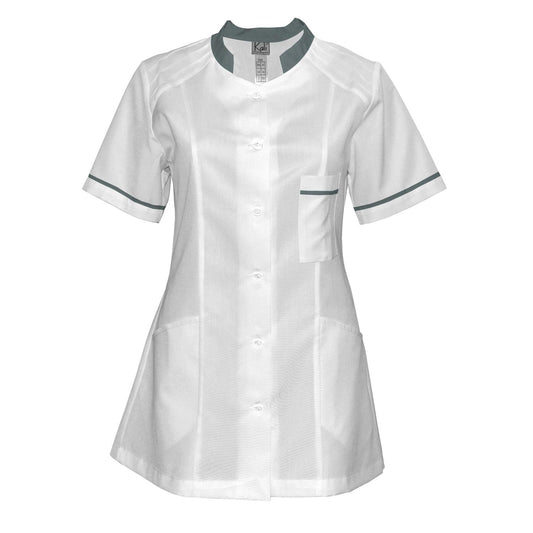 Women's white tunic with trim - Light gray