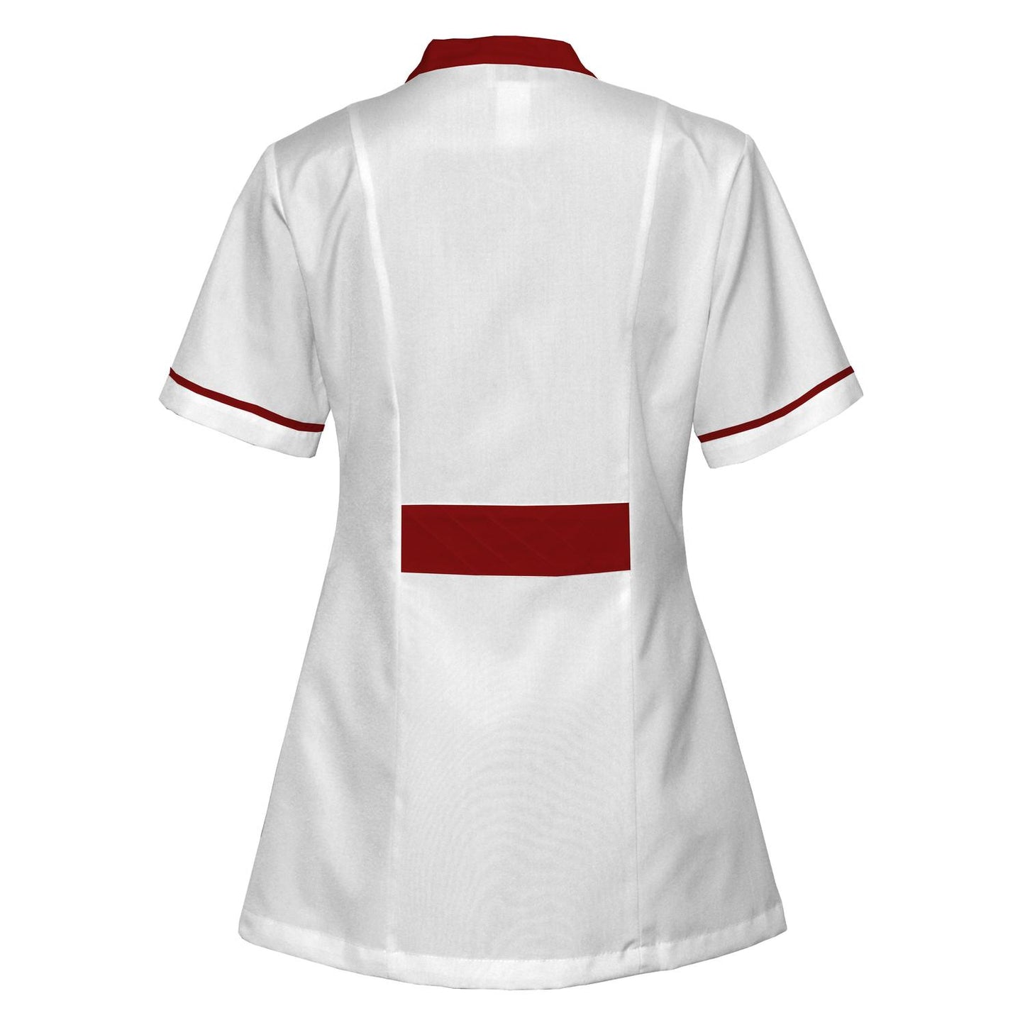 Order a women's white tunic with trimmings - Wine