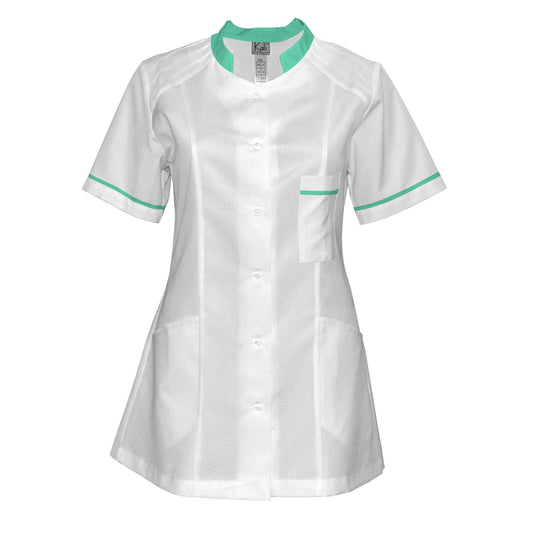 Women's white tunic with trim - Mint