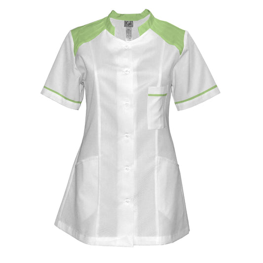 Women's white tunic with trim - Pale green