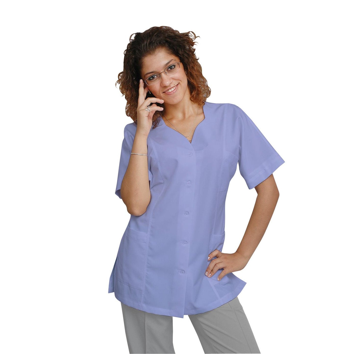 PEDIDO de túnica de mujer - color morado con ribete a elección del cliente, modelo FTSoft