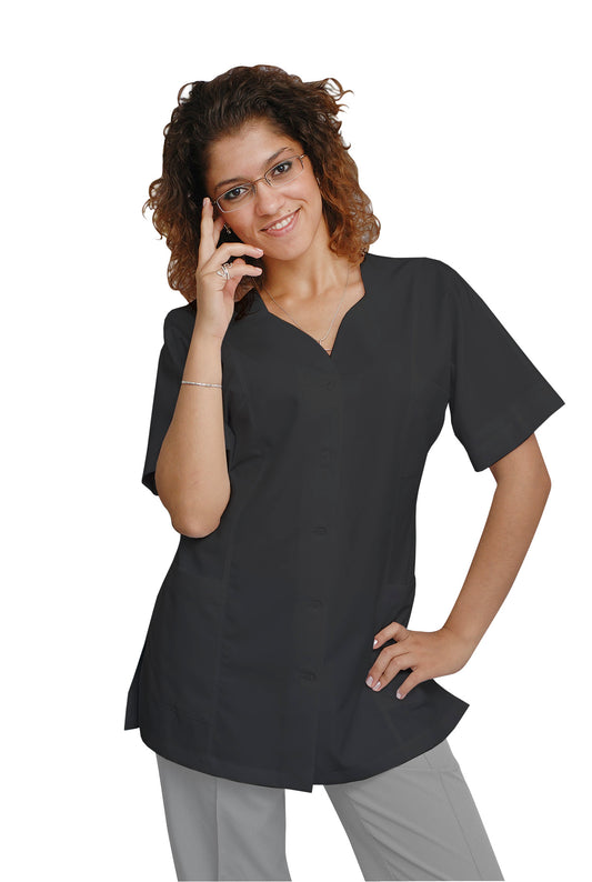 ORDER of a women's tunic - color black with trim of the customer's choice, model FTSoft