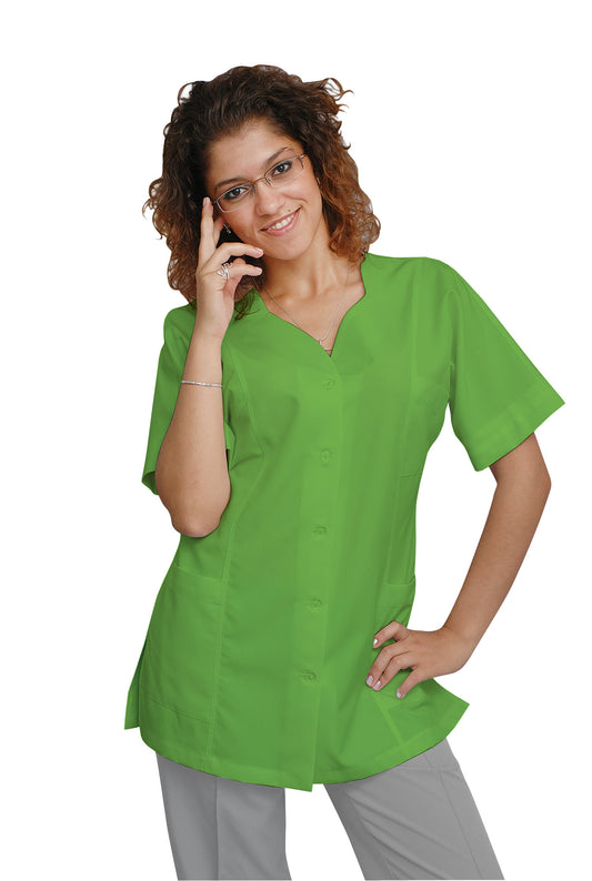 ORDER of a women's tunic - pistachio color with trimming of the customer's choice, model FTSoft