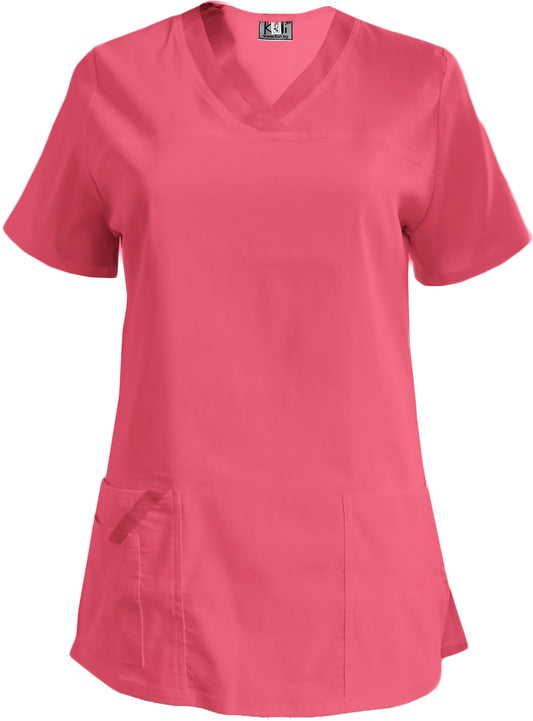 Women's elastic tunic - neon fuchsia color without additional edging, model FVE