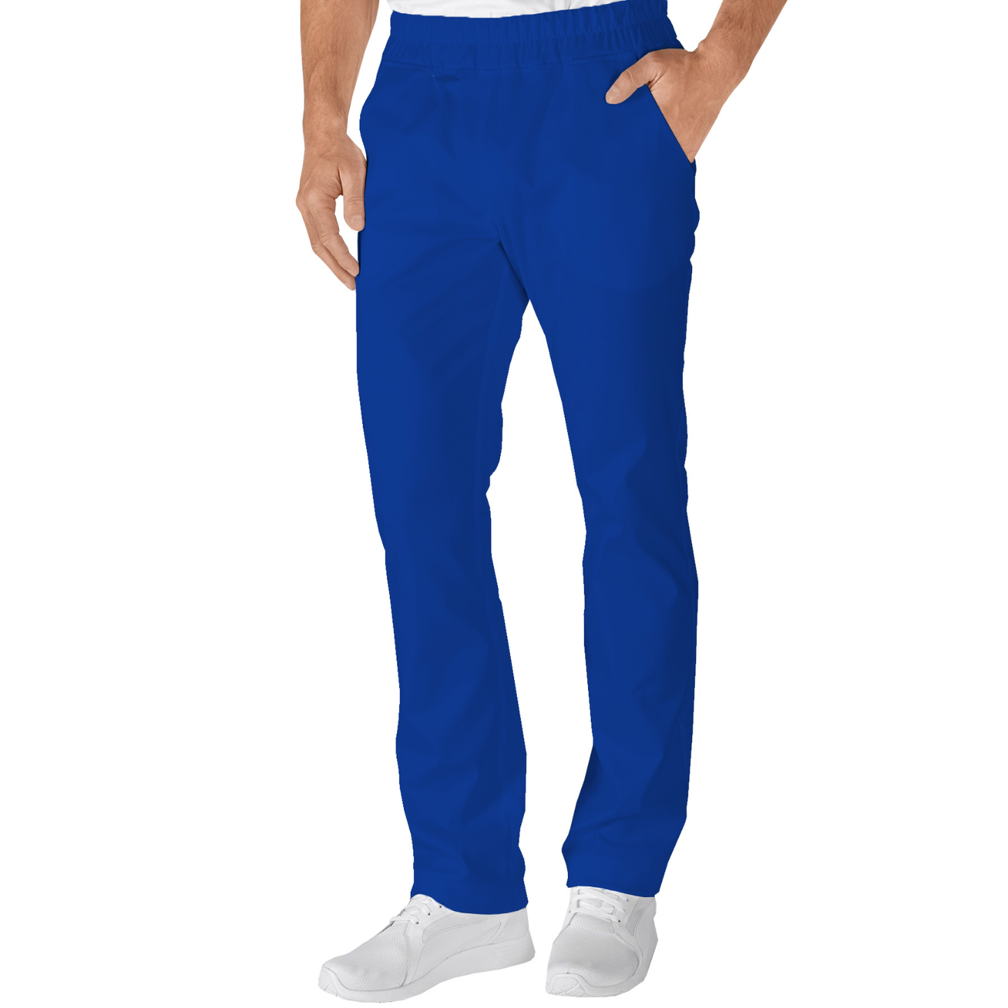 Men's trousers with two side pockets - royal blue color, model MR
